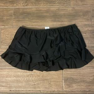 Black ruffle swim skirt